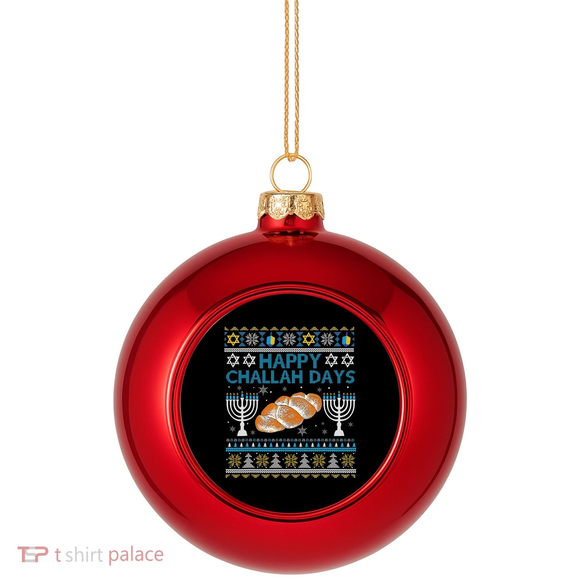  Jewish Bread Happy Challah Days Hanukkah Chanukah Plastic Christmas Ball Ornament