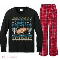  Jewish Bread Happy Challah Days Hanukkah Chanukah Kids Long Sleeve Plaid Pajama Set thumb 0