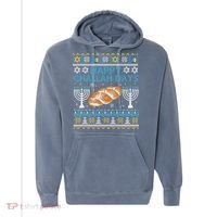  Jewish Bread Happy Challah Days Hanukkah Chanukah Comfort Colors Garment-Dyed Hooded Sweatshirt thumb 0