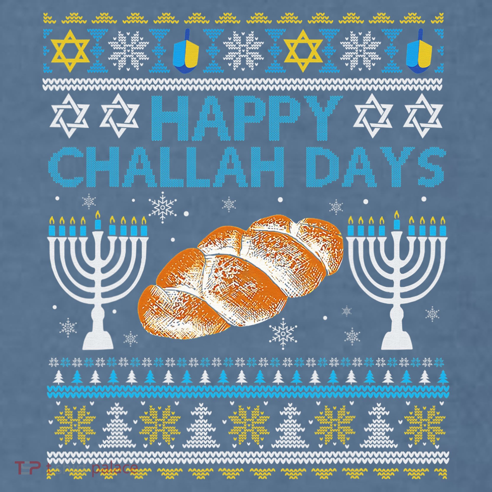  Jewish Bread Happy Challah Days Hanukkah Chanukah Comfort Colors Garment-Dyed Hooded Sweatshirt