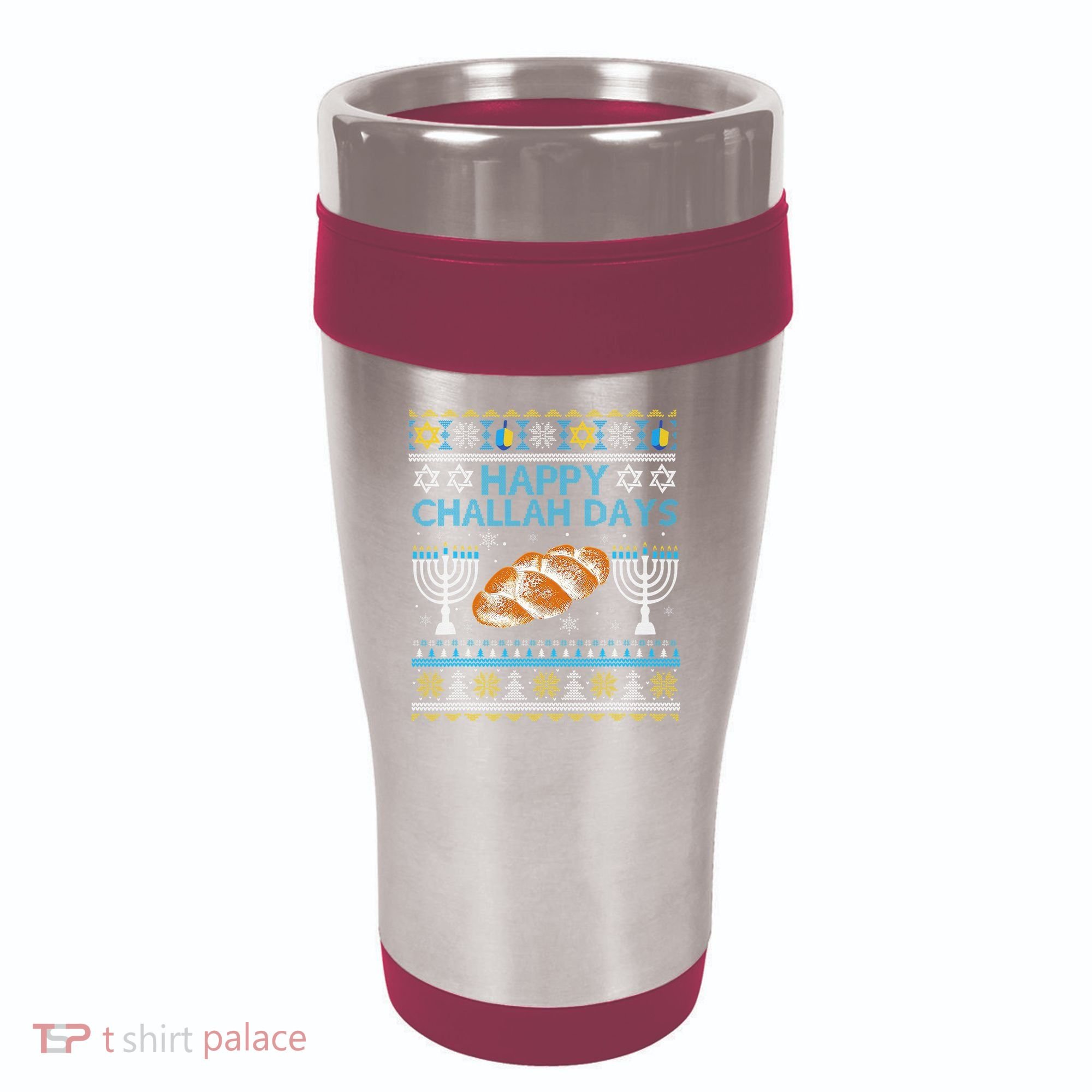  Jewish Bread Happy Challah Days Hanukkah Chanukah 16oz Travel Tumbler