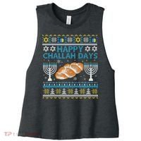  Jewish Bread Happy Challah Days Hanukkah Chanukah Women's Racerback Cropped Tank thumb 0