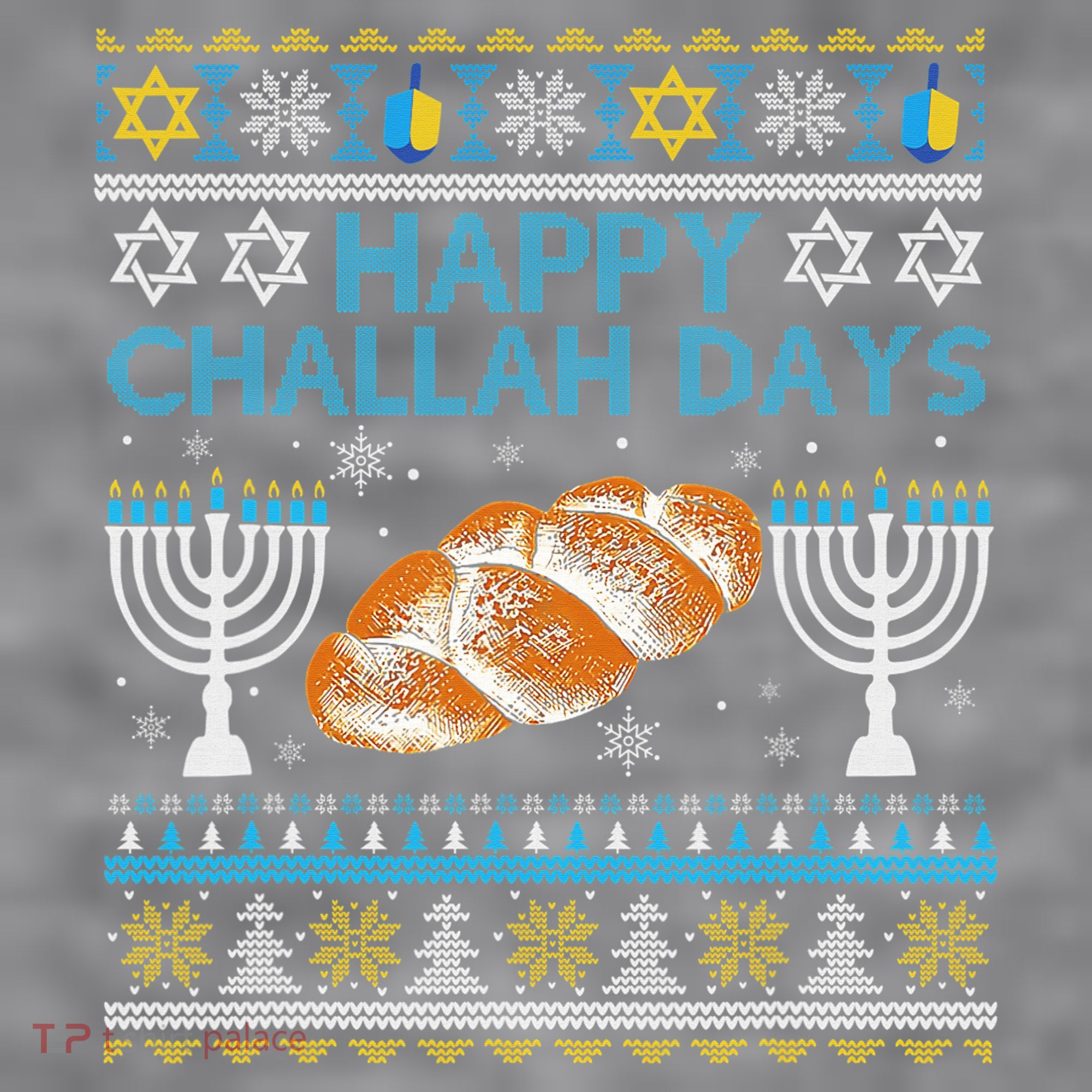 Jewish Bread Happy Challah Days Hanukkah Chanukah Women's Racerback Cropped Tank