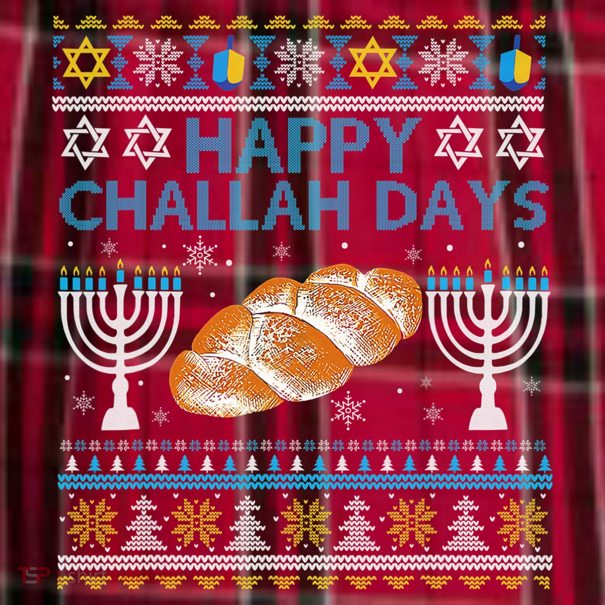  Jewish Bread Happy Challah Days Hanukkah Chanukah Women's Flannel Plaid Pajama Pants