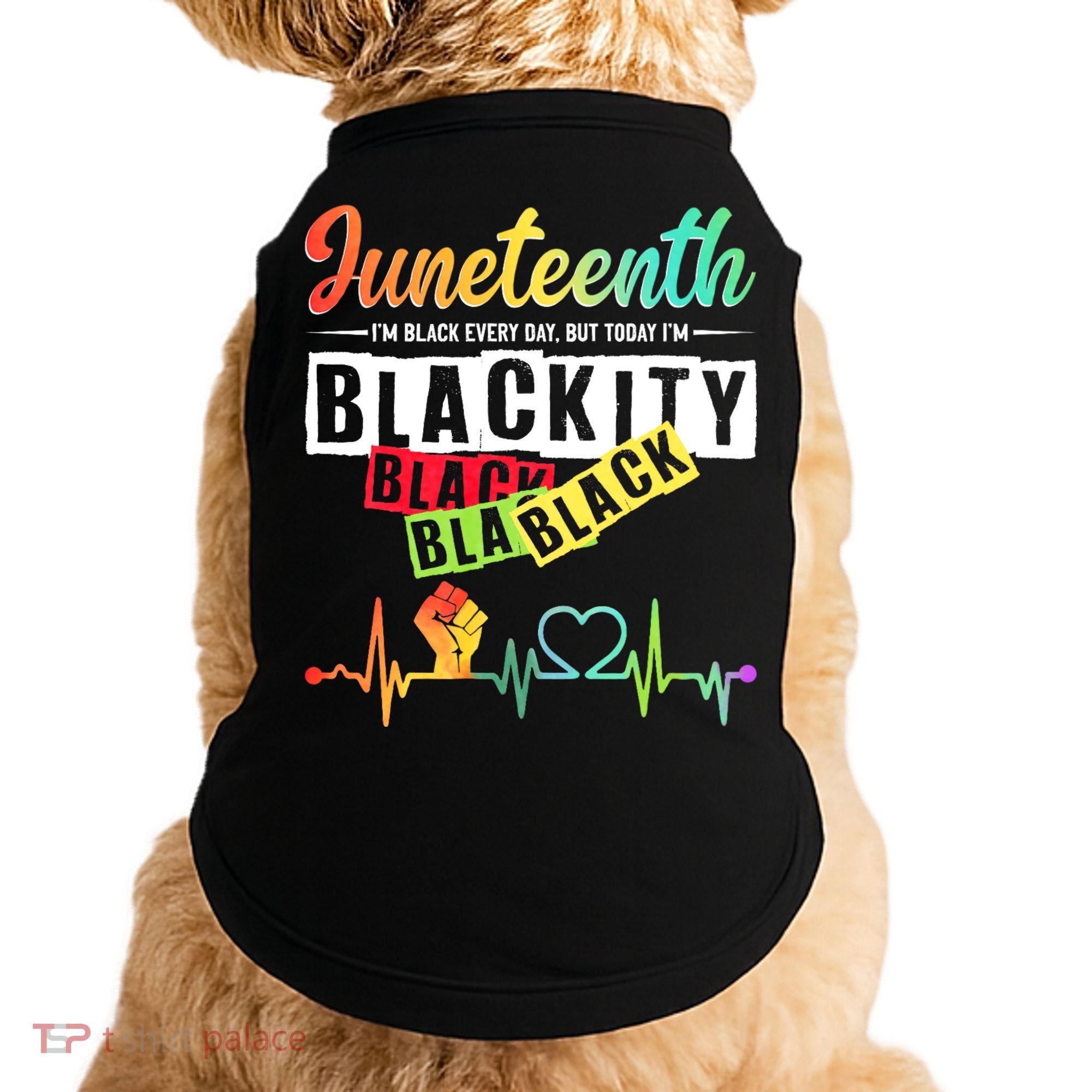 Juneteenth Blackity Heartbeat Black History African America Doggie Tank