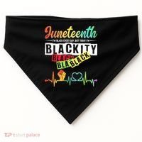 Juneteenth Blackity Heartbeat Black History African America USA-Made Doggie Bandana thumb 0