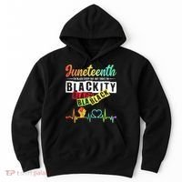 Juneteenth Blackity Heartbeat Black History African America Hoodie thumb 0
