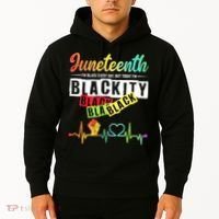 Juneteenth Blackity Heartbeat Black History African America Hoodie thumb 2