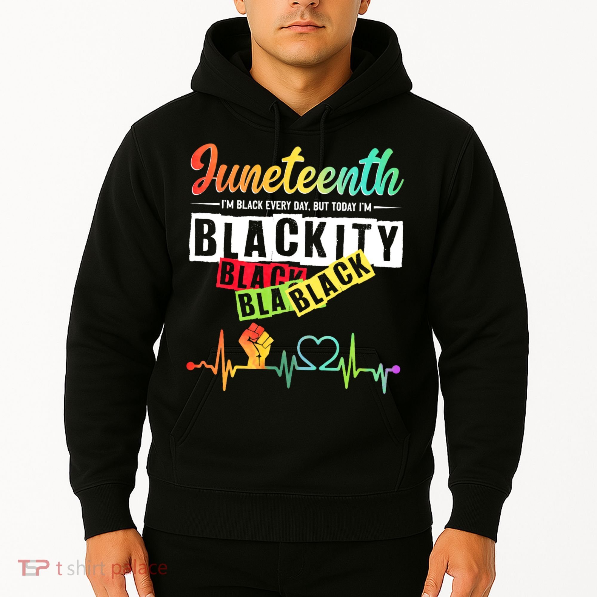 Juneteenth Blackity Heartbeat Black History African America Hoodie