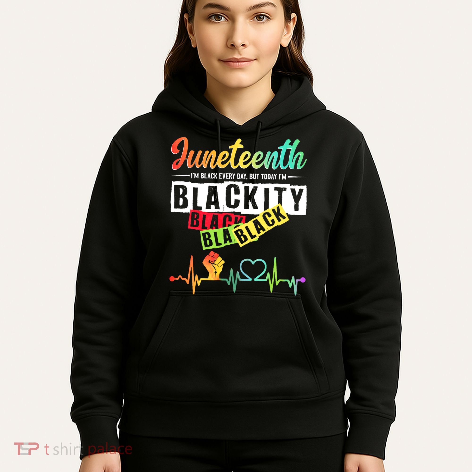 Juneteenth Blackity Heartbeat Black History African America Hoodie