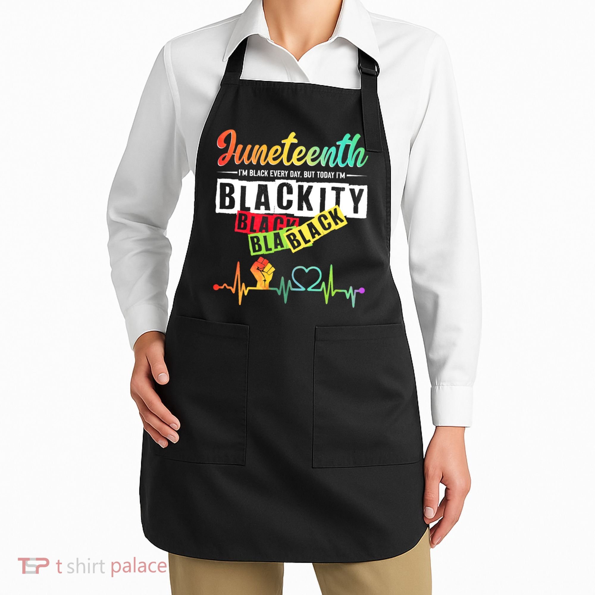 Juneteenth Blackity Heartbeat Black History African America Apron