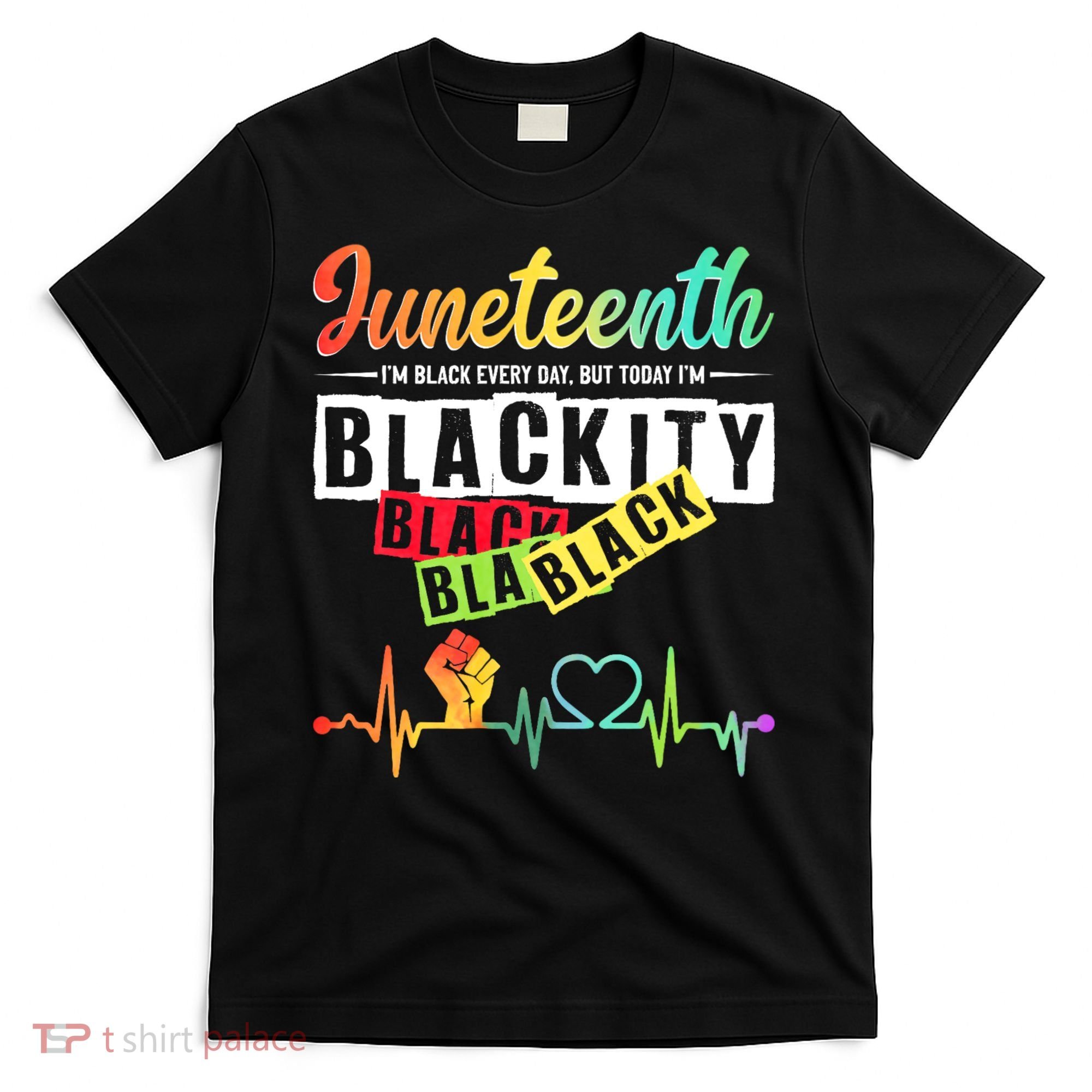 Juneteenth Blackity Heartbeat Black History African America T-Shirt