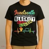 Juneteenth Blackity Heartbeat Black History African America T-Shirt thumb 3
