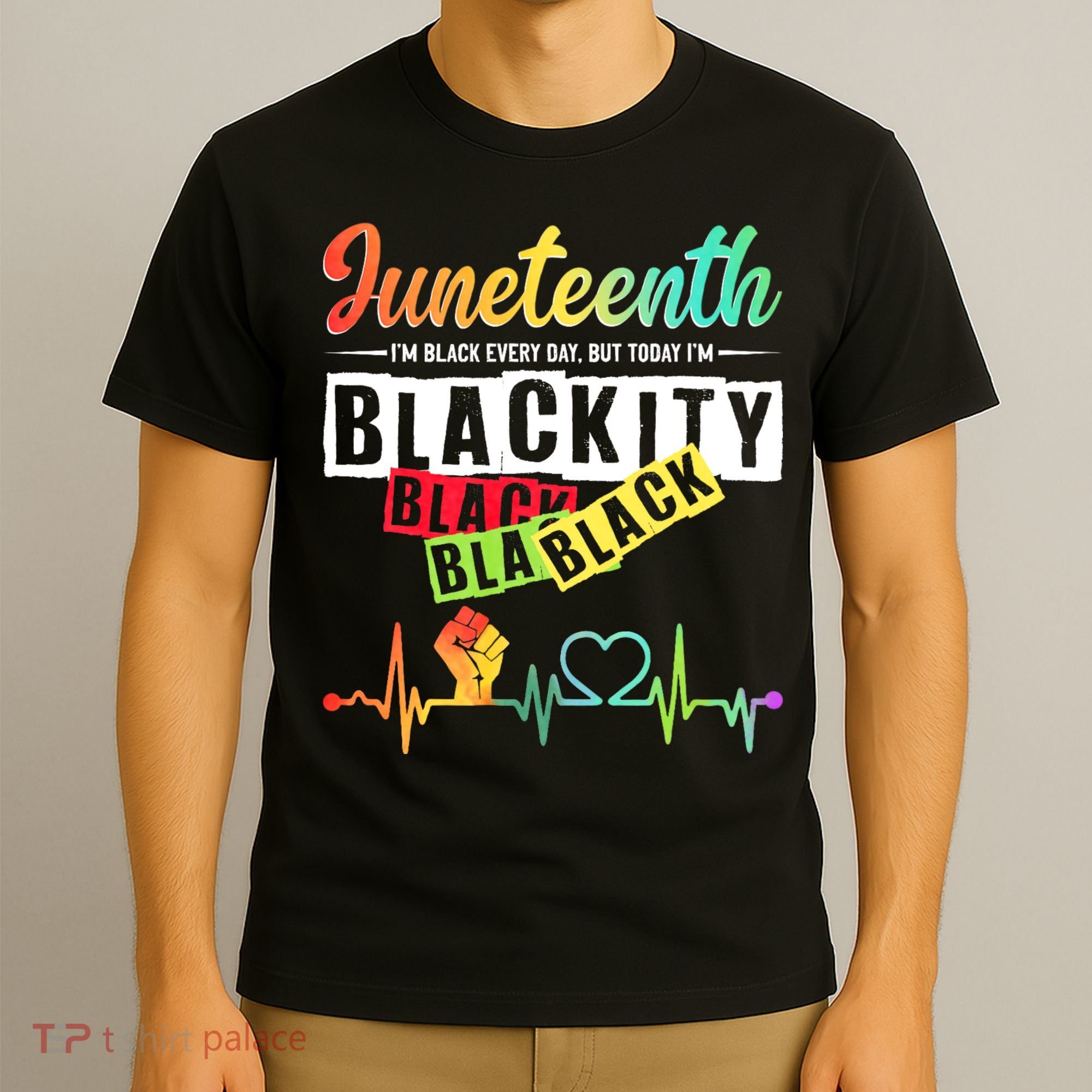 Juneteenth Blackity Heartbeat Black History African America T-Shirt