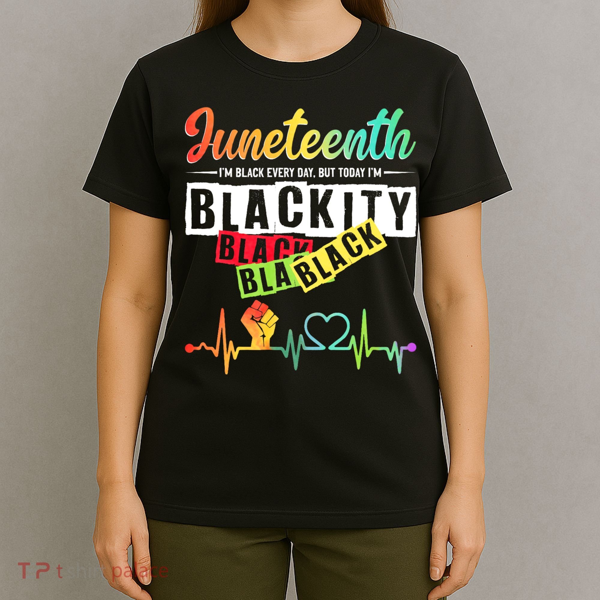 Juneteenth Blackity Heartbeat Black History African America T-Shirt