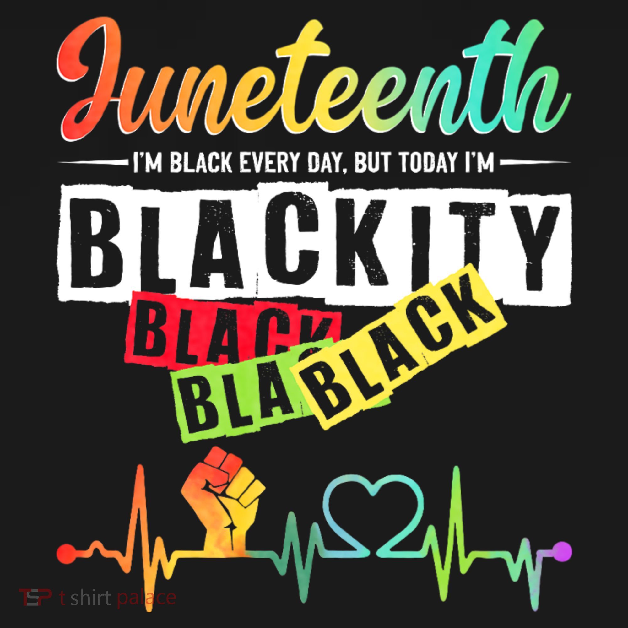 Juneteenth Blackity Heartbeat Black History African America T-Shirt