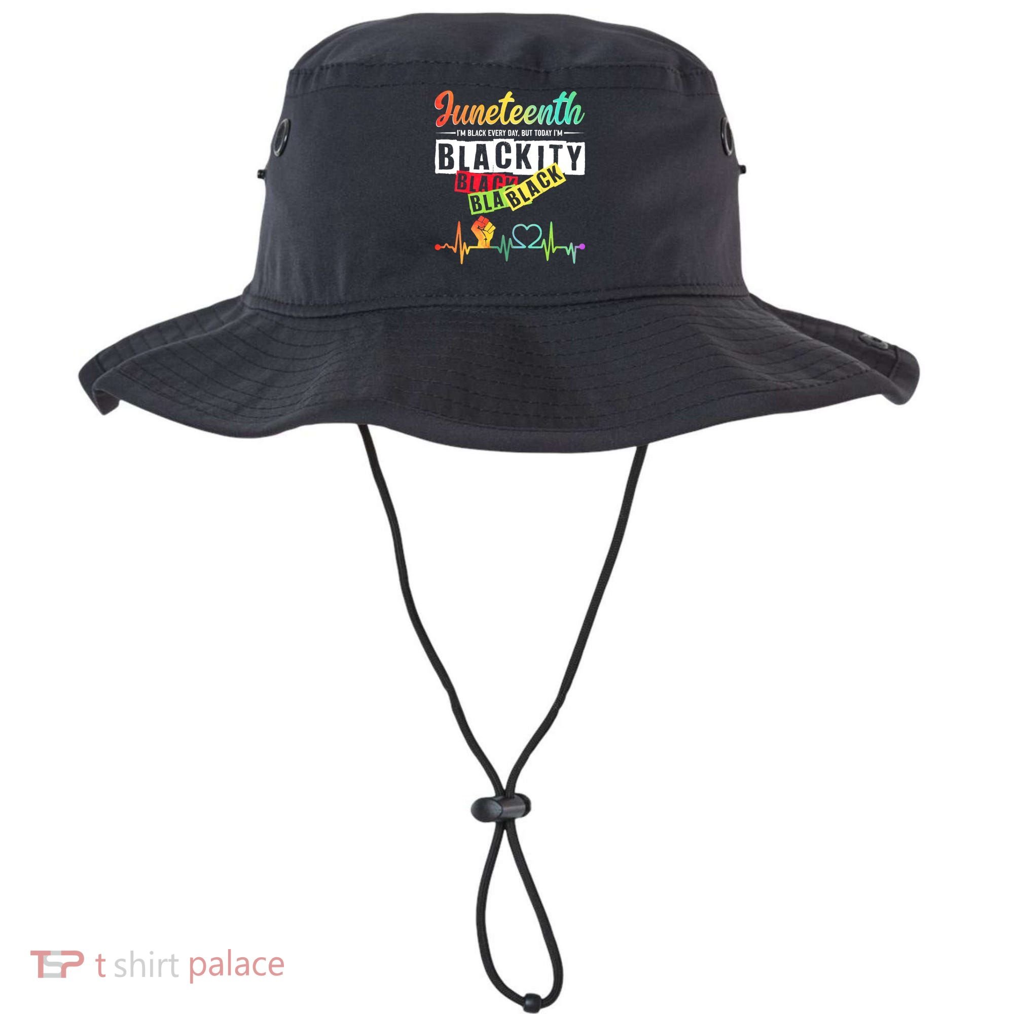 Juneteenth Blackity Heartbeat Black History African America Bucket Hat