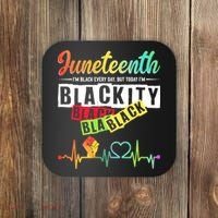Juneteenth Blackity Heartbeat Black History African America Coaster thumb 0