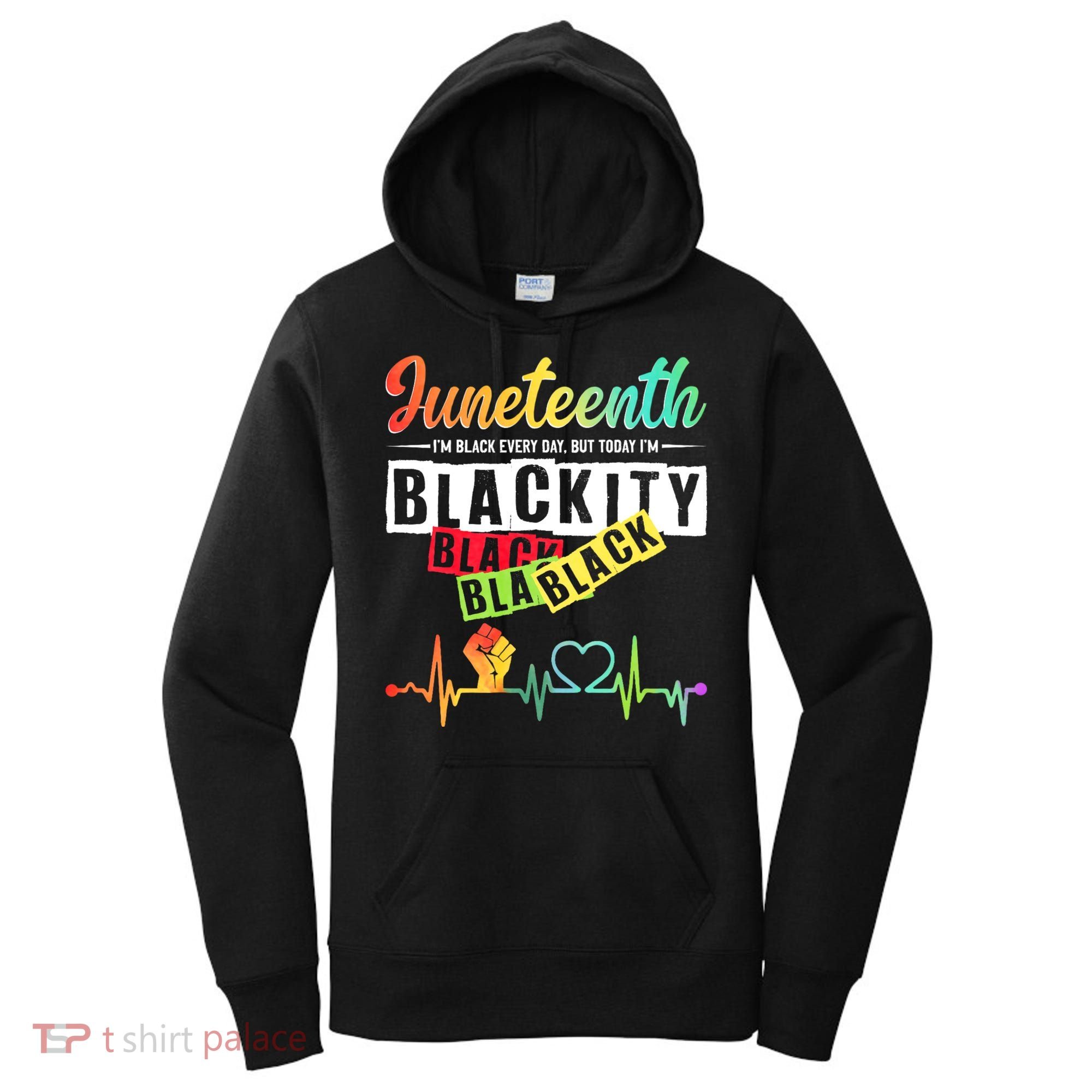 Juneteenth Blackity Heartbeat Black History African America Women's Hoodie