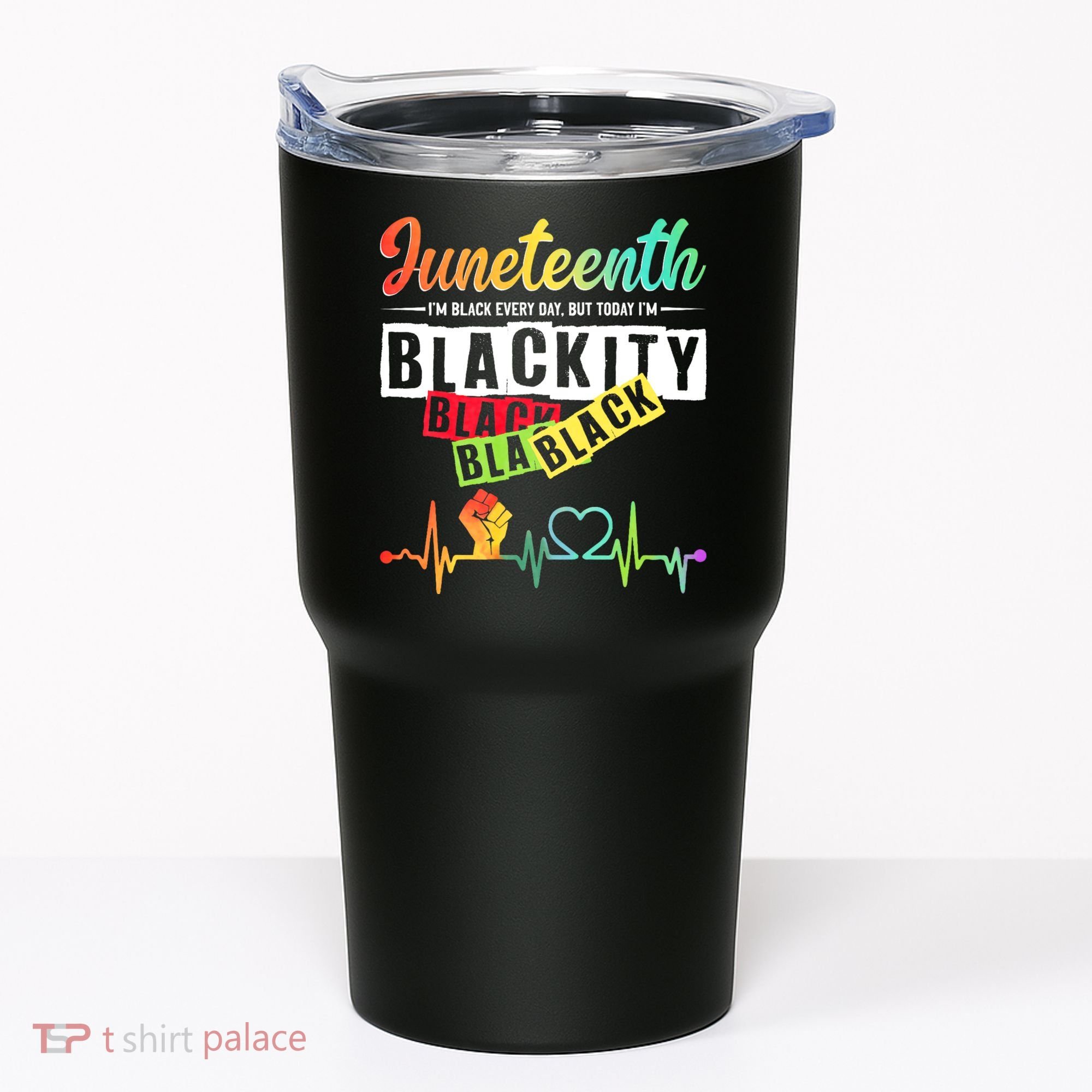 Juneteenth Blackity Heartbeat Black History African America Tumbler