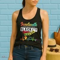 Juneteenth Blackity Heartbeat Black History African America Women's Tank Top thumb 2