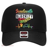 Juneteenth Blackity Heartbeat Black History African America Hat thumb 0