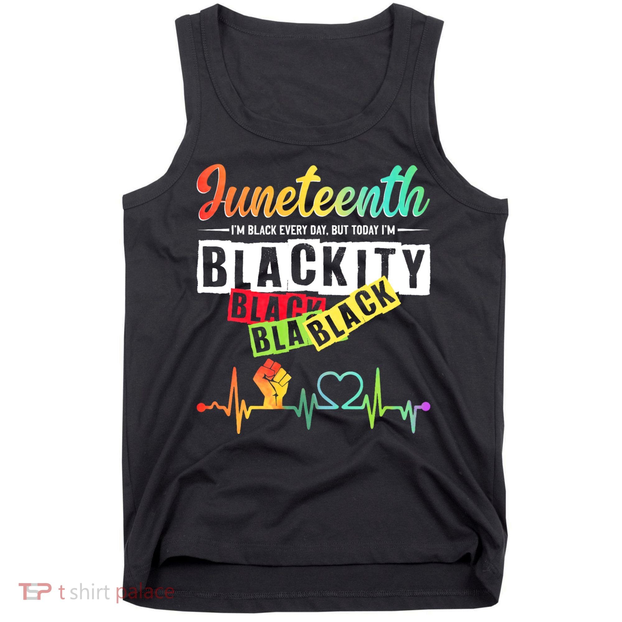 Juneteenth Blackity Heartbeat Black History African America Tank Top