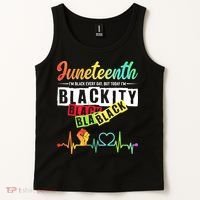 Juneteenth Blackity Heartbeat Black History African America Tank Top thumb 2
