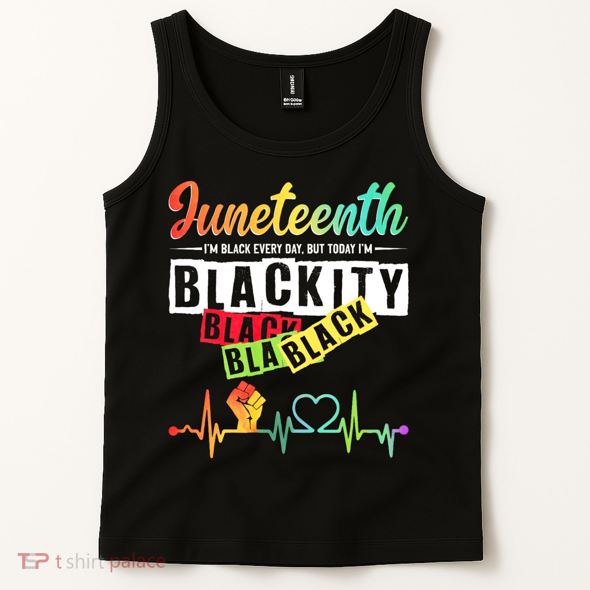 Juneteenth Blackity Heartbeat Black History African America Tank Top