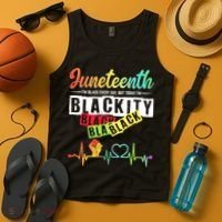 Juneteenth Blackity Heartbeat Black History African America Tank Top thumb 4