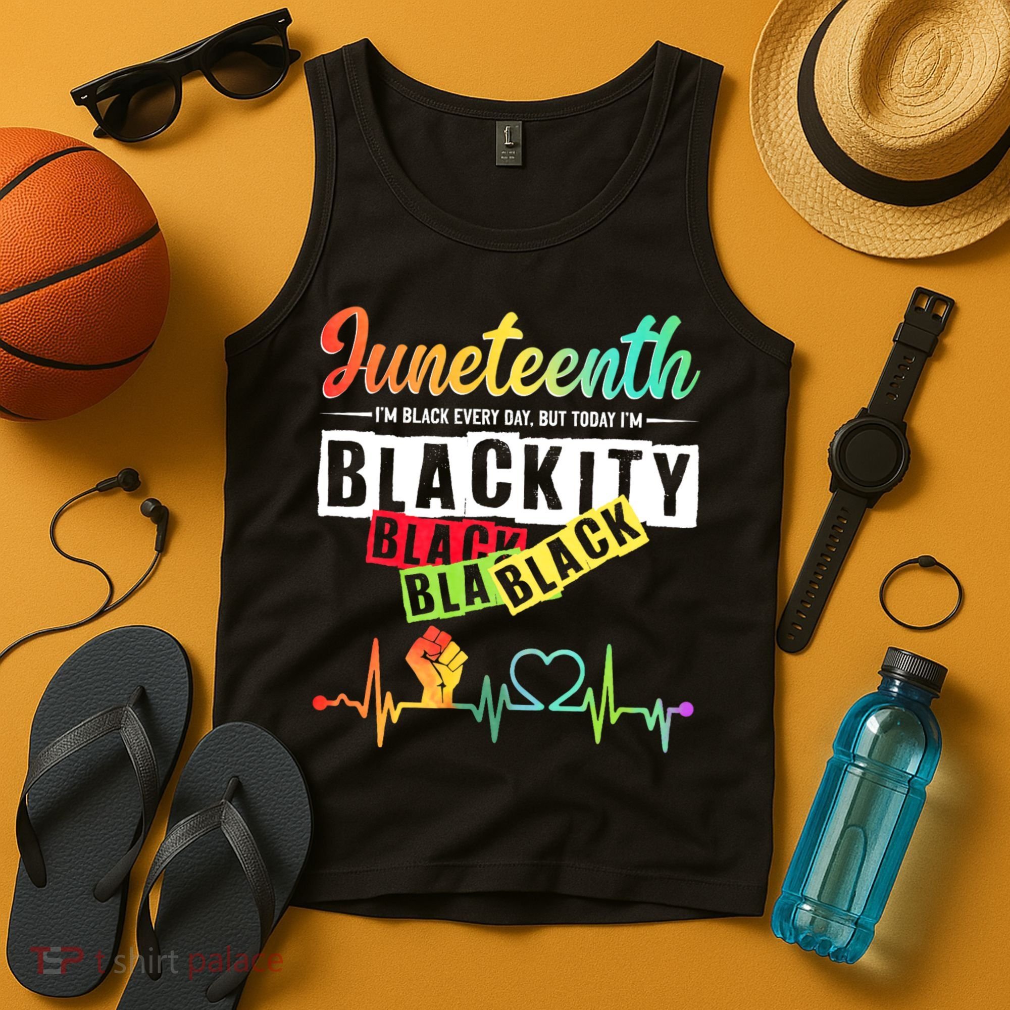 Juneteenth Blackity Heartbeat Black History African America Tank Top