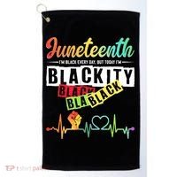 Juneteenth Blackity Heartbeat Black History African America Golf Towel thumb 0