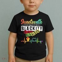 Juneteenth Blackity Heartbeat Black History African America Toddler T-Shirt thumb 2