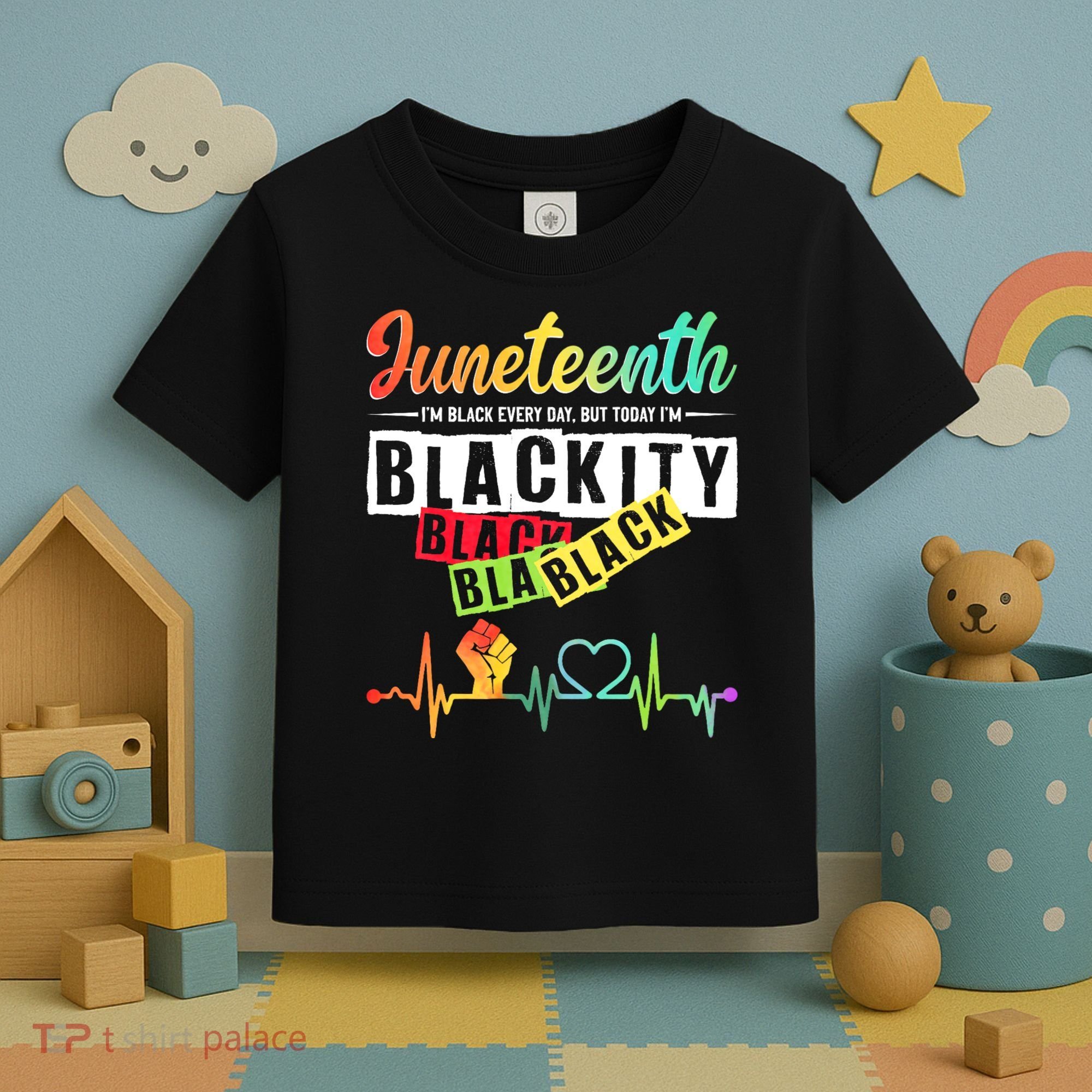 Juneteenth Blackity Heartbeat Black History African America Toddler T-Shirt