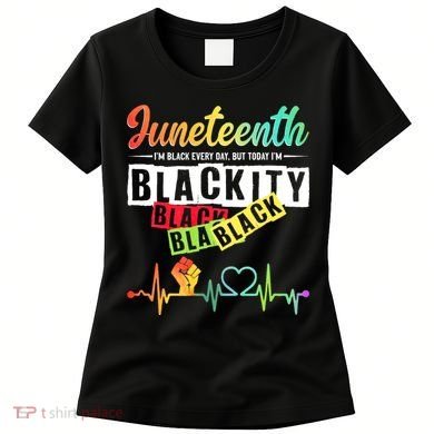 Juneteenth Blackity Heartbeat Black History African America Women's T-Shirt