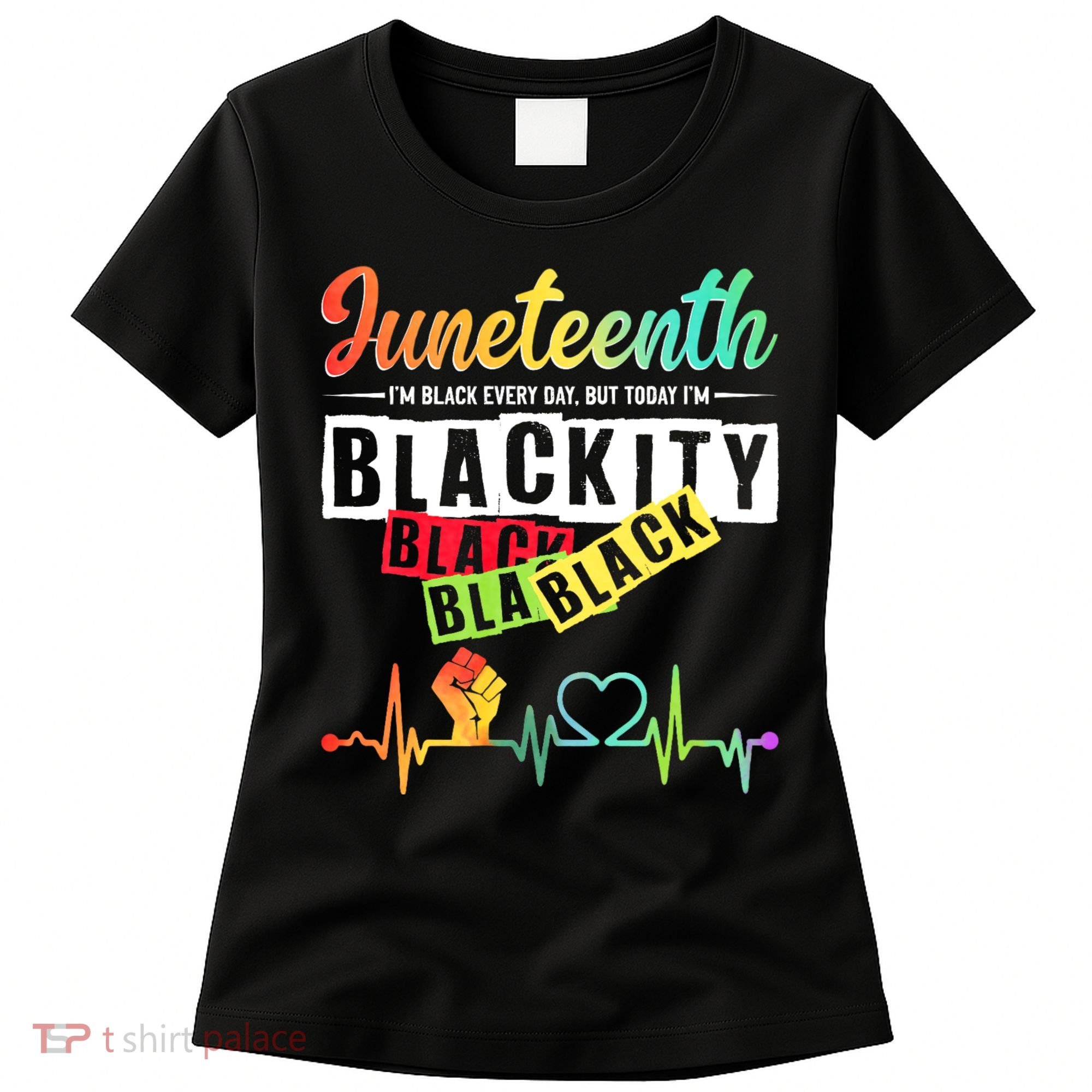 Juneteenth Blackity Heartbeat Black History African America Women's T-Shirt