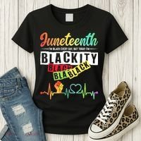 Juneteenth Blackity Heartbeat Black History African America Women's T-Shirt thumb 3