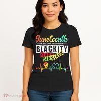 Juneteenth Blackity Heartbeat Black History African America Women's T-Shirt thumb 4