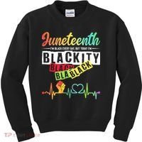 Juneteenth Blackity Heartbeat Black History African America Kids Sweatshirt thumb 0