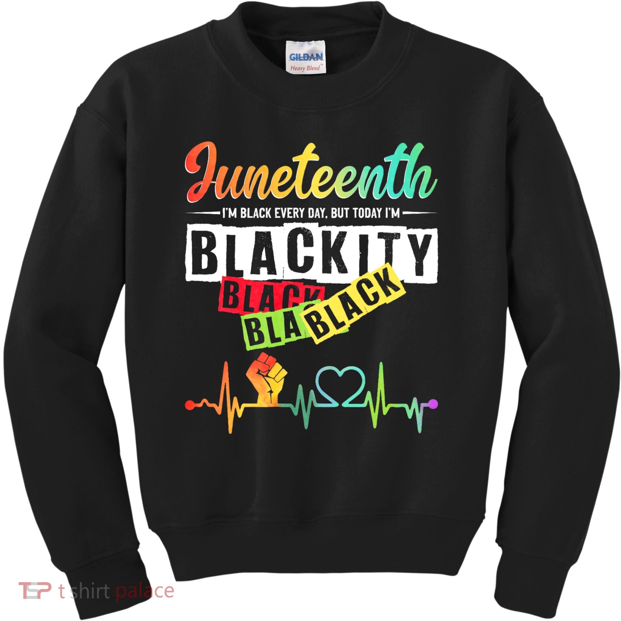 Juneteenth Blackity Heartbeat Black History African America Kids Sweatshirt