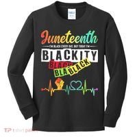 Juneteenth Blackity Heartbeat Black History African America Kids Long Sleeve Shirt thumb 0