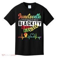 Juneteenth Blackity Heartbeat Black History African America Kids T-Shirt thumb 0