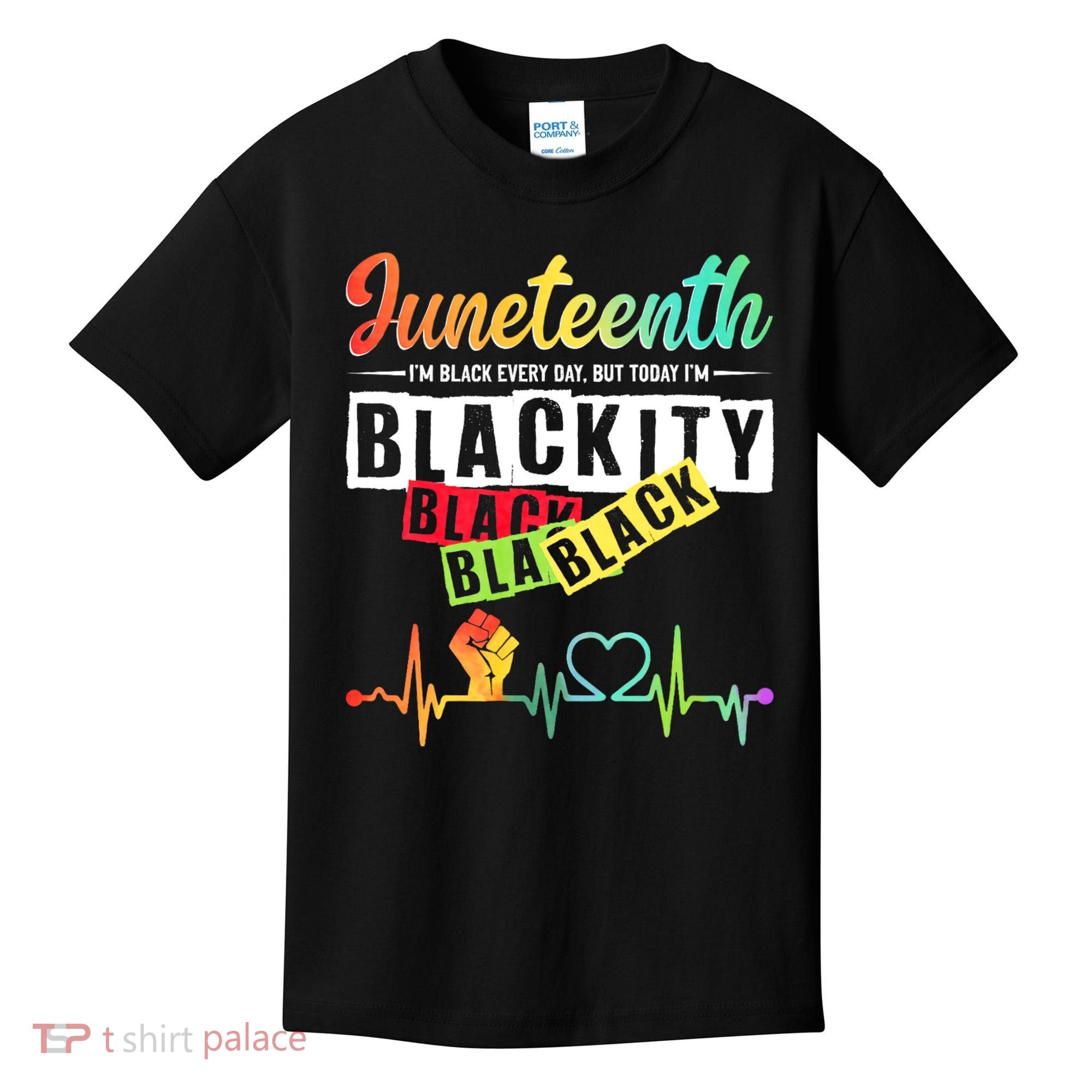 Juneteenth Blackity Heartbeat Black History African America Kids T-Shirt
