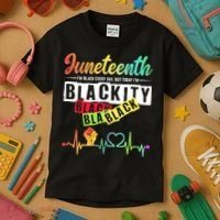 Juneteenth Blackity Heartbeat Black History African America Kids T-Shirt thumb 3