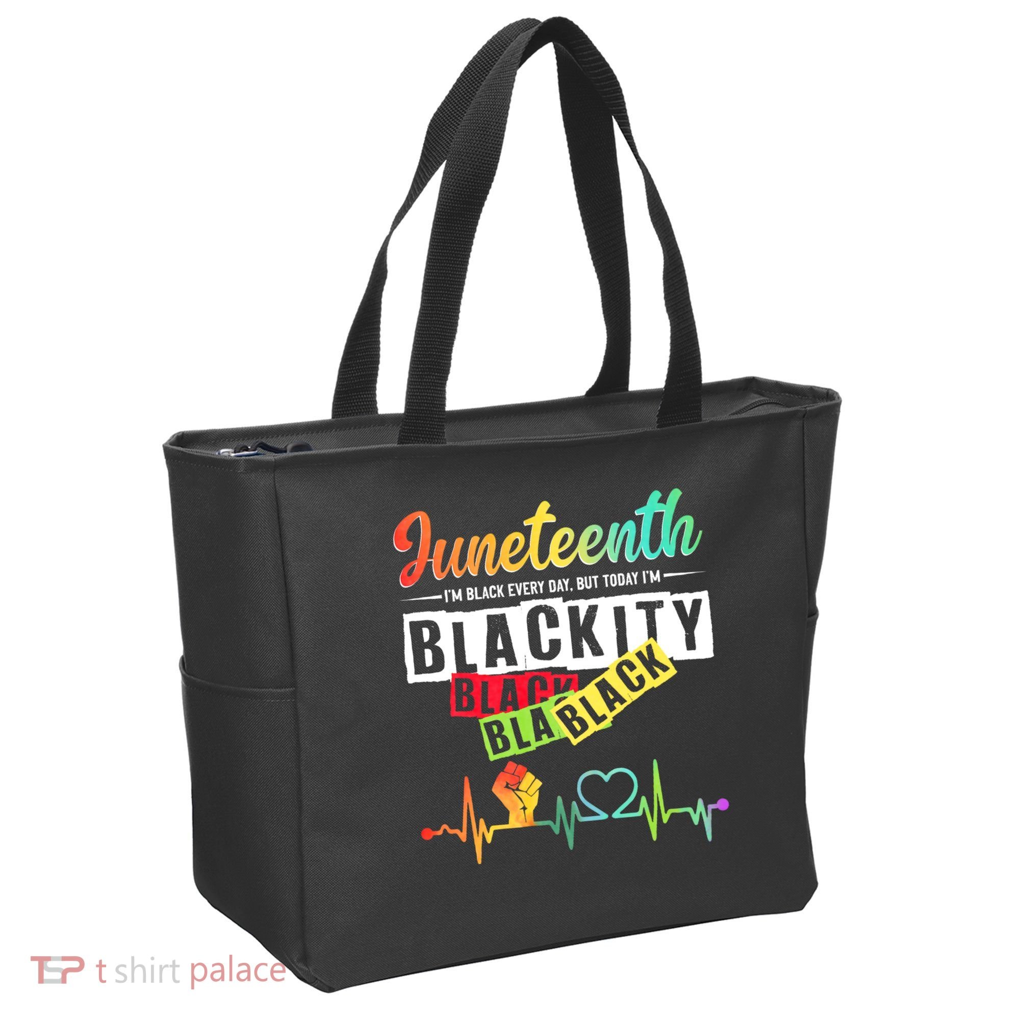 Juneteenth Blackity Heartbeat Black History African America Tote Bag