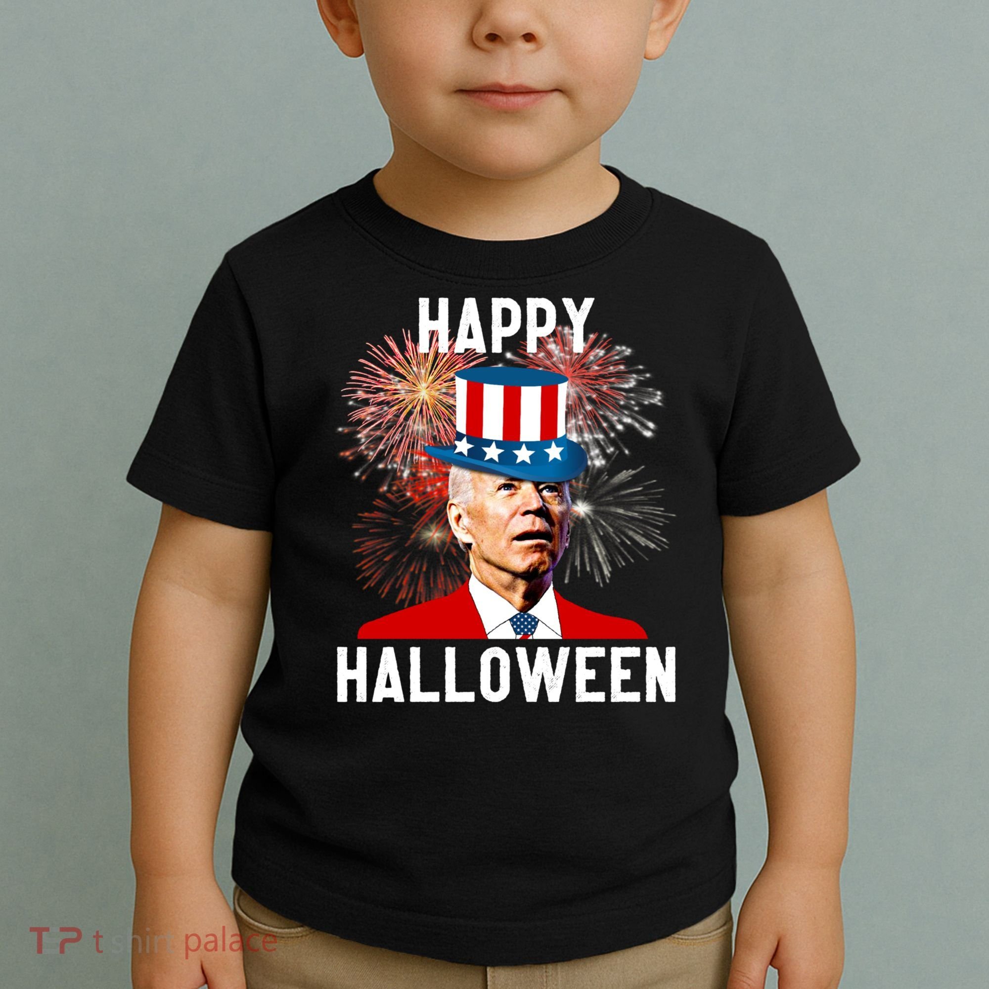 Joe Biden Happy Halloween For Funny 4th Of July Toddler T-Shirt