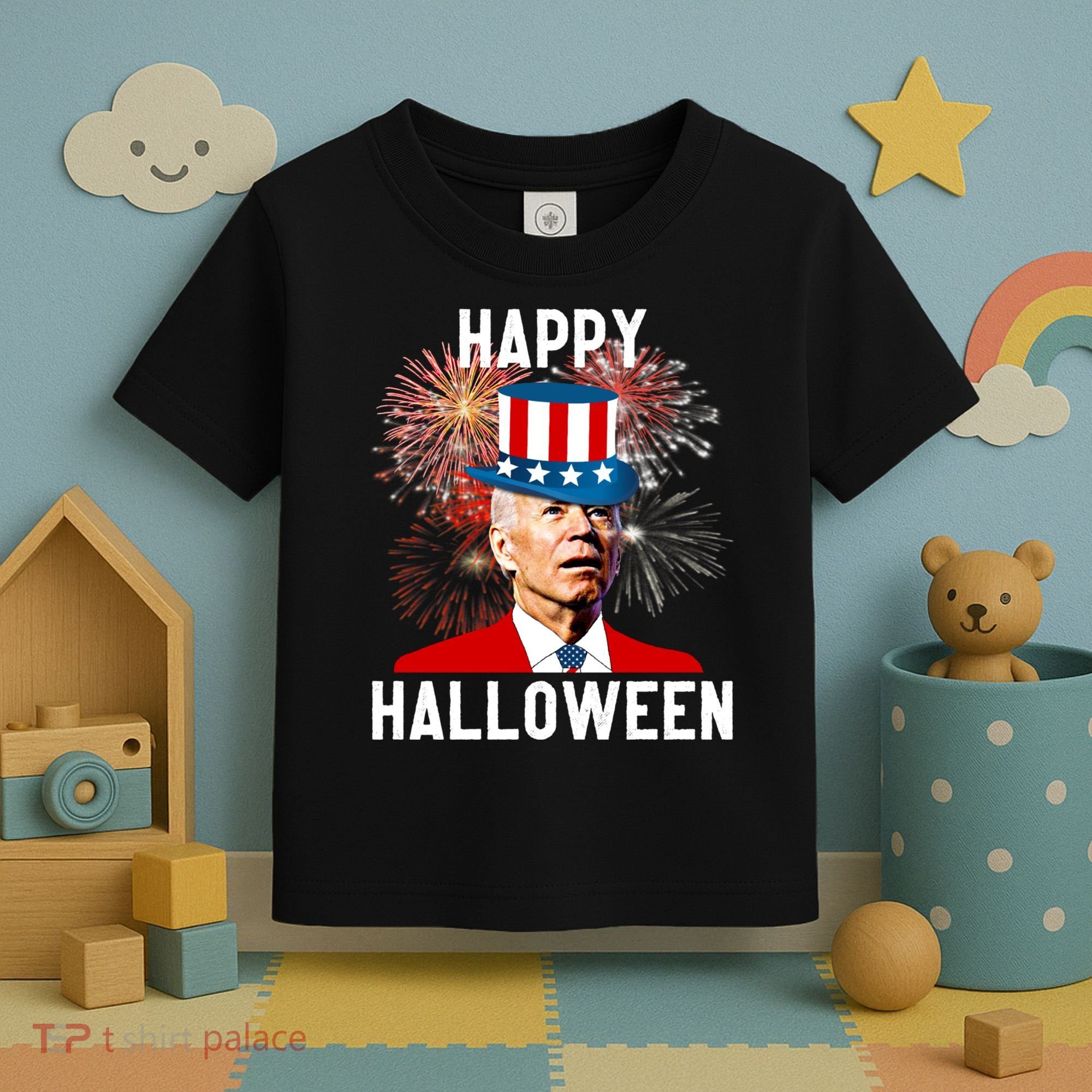 Joe Biden Happy Halloween For Funny 4th Of July Toddler T-Shirt