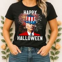 Joe Biden Happy Halloween For Funny 4th Of July Women's T-Shirt thumb 2