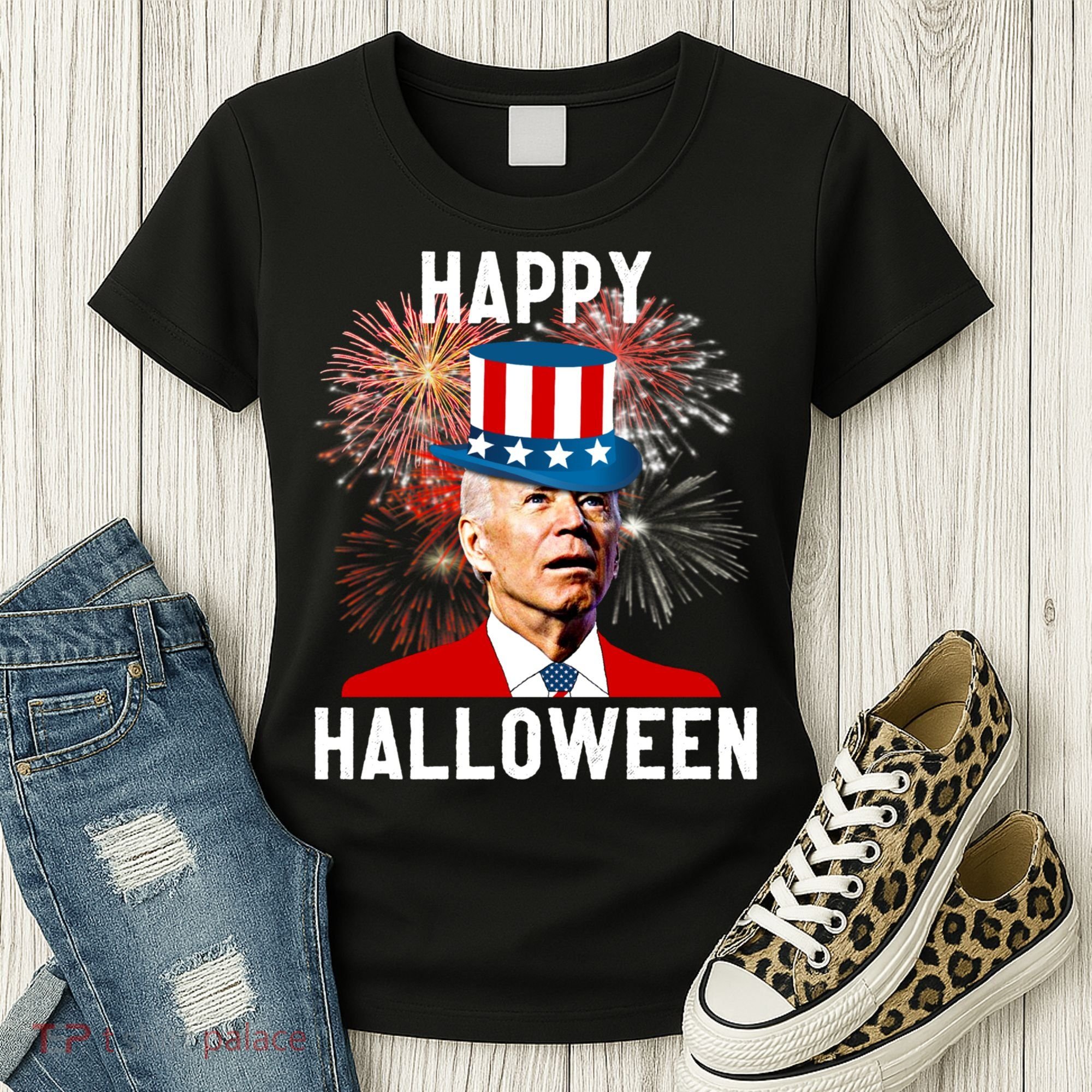 Joe Biden Happy Halloween For Funny 4th Of July Women's T-Shirt