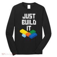 Just Build It Master Builder Building Blocks Toy Bricklayer Long Sleeve Shirt thumb 0